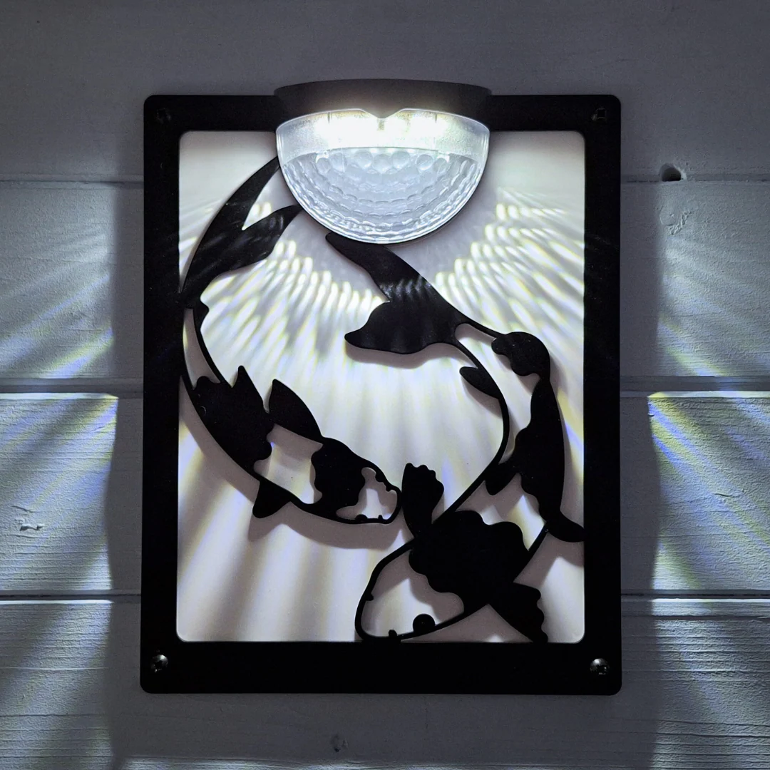 Koi Fish Solar Light Wall Plaque - Image 2