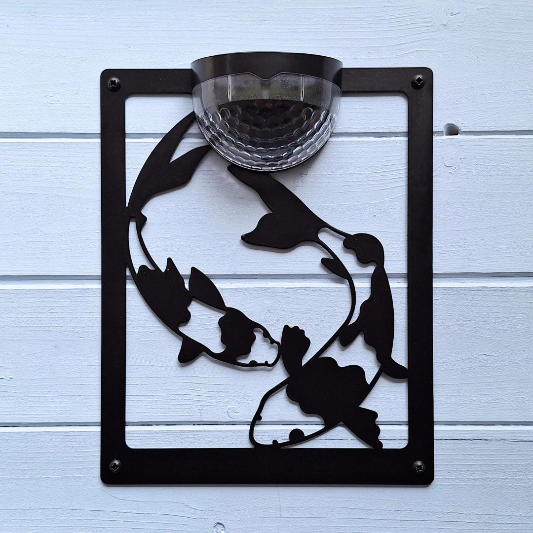 Koi Fish Solar Light Wall Plaque - Image 3