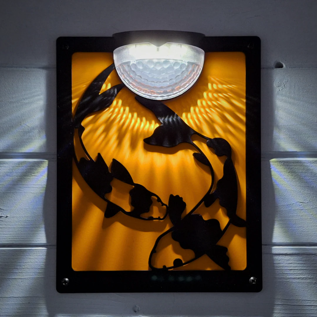 Koi Fish Solar Light Wall Plaque - Image 6