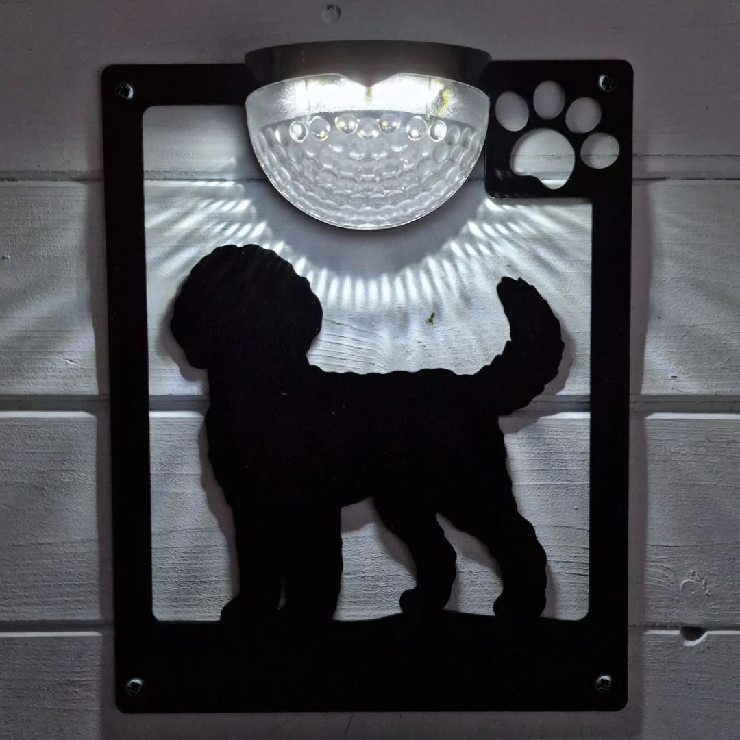 Labradoodle Dog Solar Light Wall Plaque - Image 2