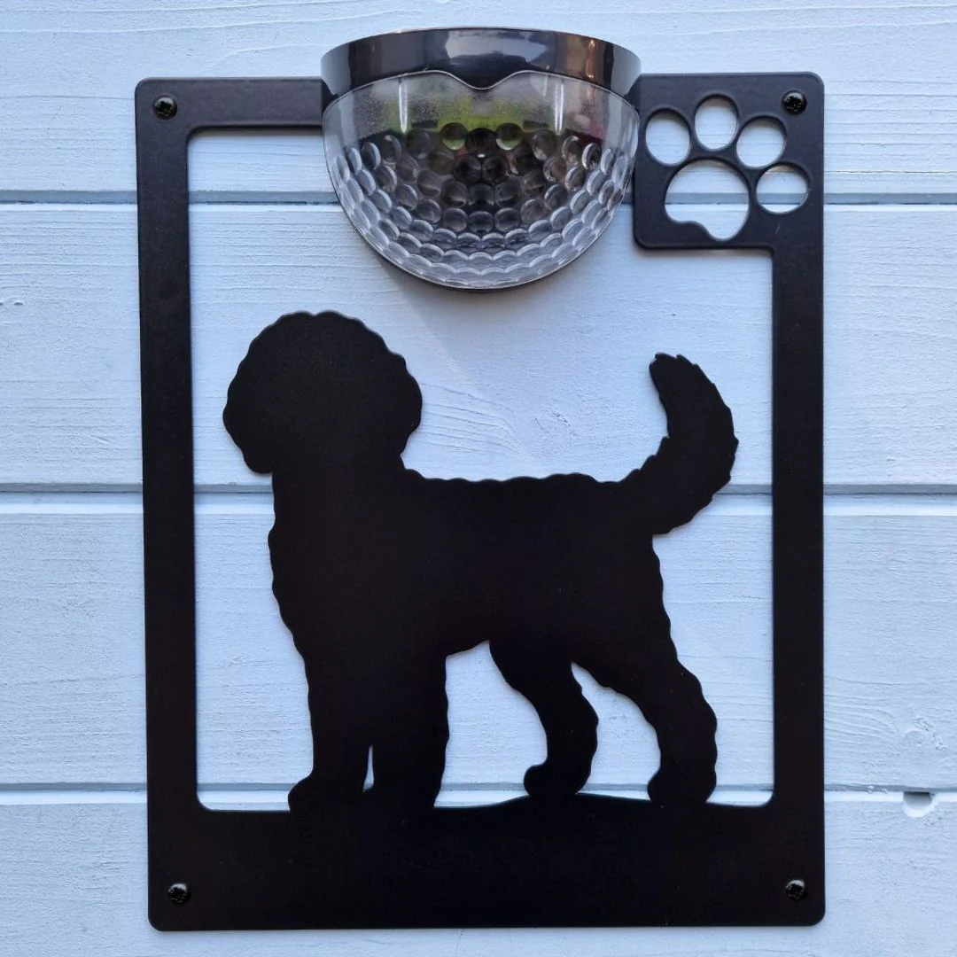 Labradoodle Dog Solar Light Wall Plaque - Image 3