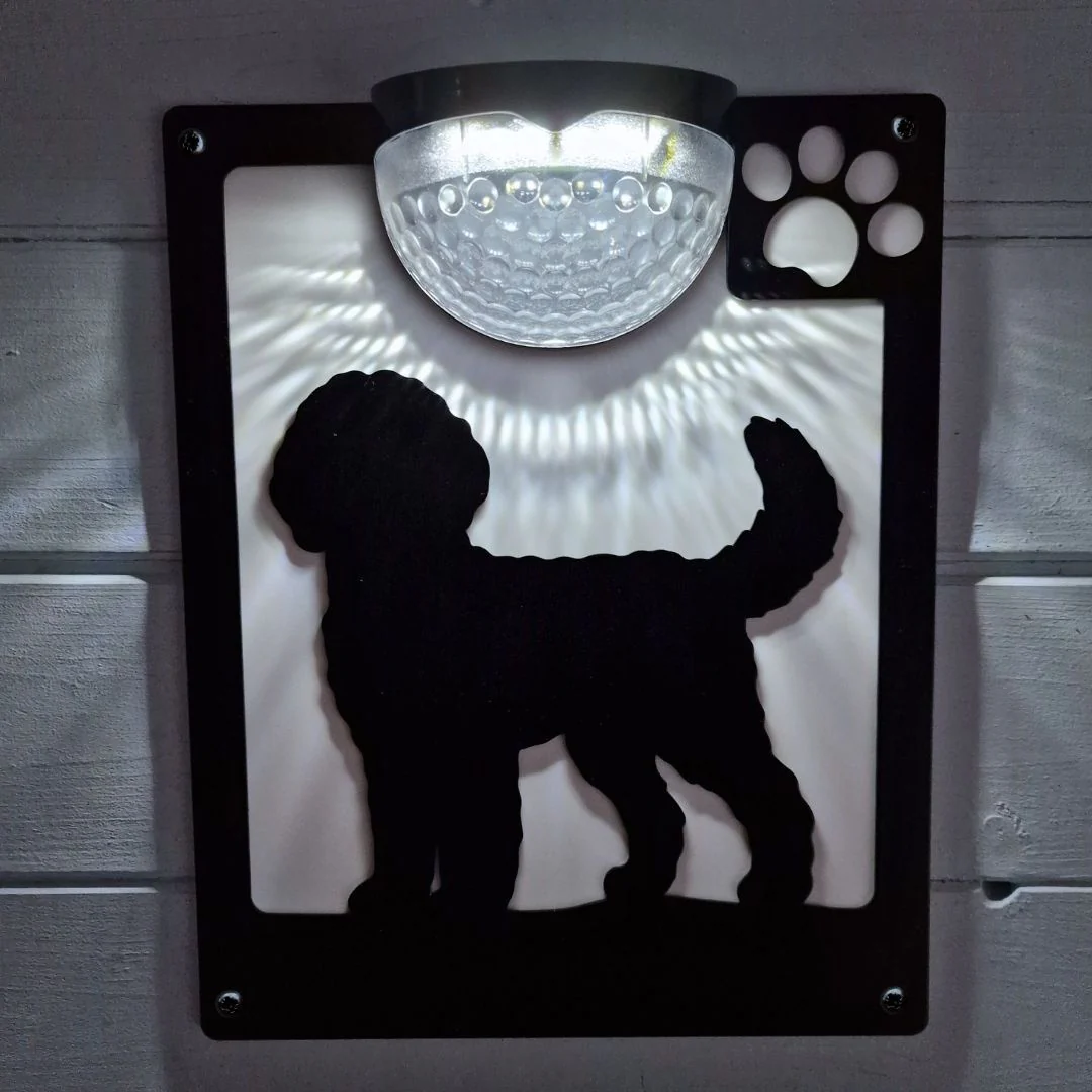 Labradoodle Dog Solar Light Wall Plaque - Image 4