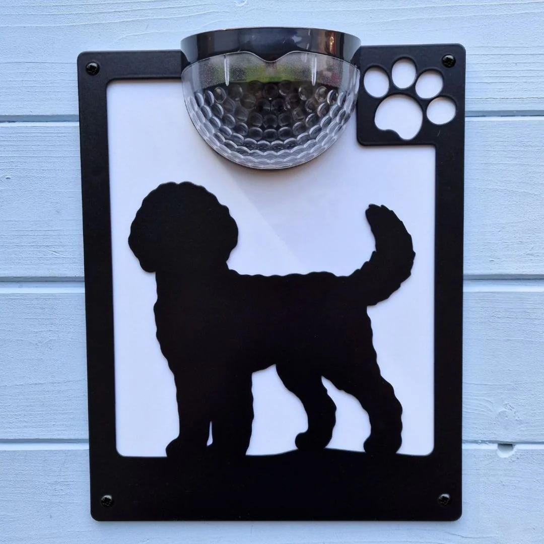 Labradoodle Dog Solar Light Wall Plaque - Image 5