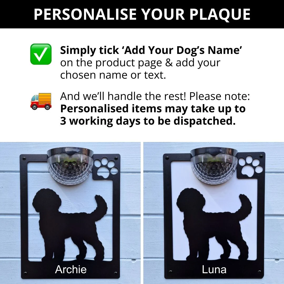 Labradoodle Dog Solar Light Wall Plaque - Image 6