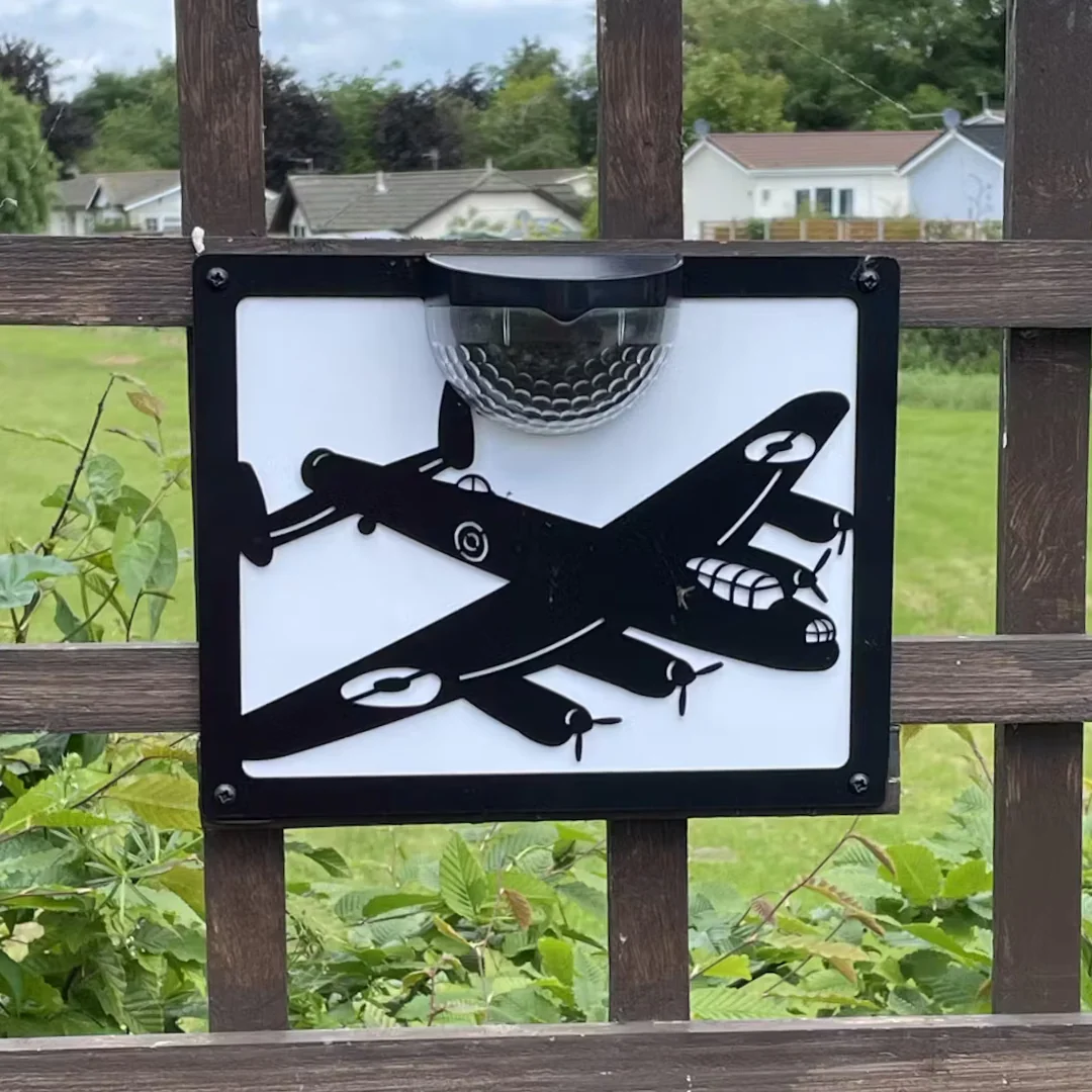Lancaster Bomber Solar Light Wall Plaque - Image 13