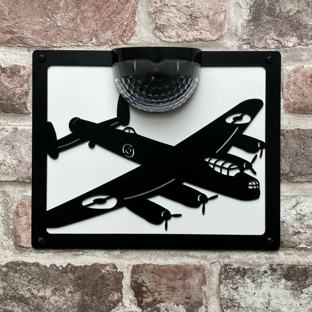 Lancaster Bomber Solar Light Wall Plaque - Image 9