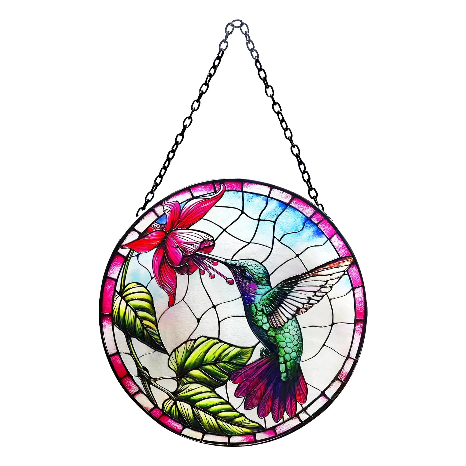 Large Glass Hanging Hummingbird Suncatcher - Image 2