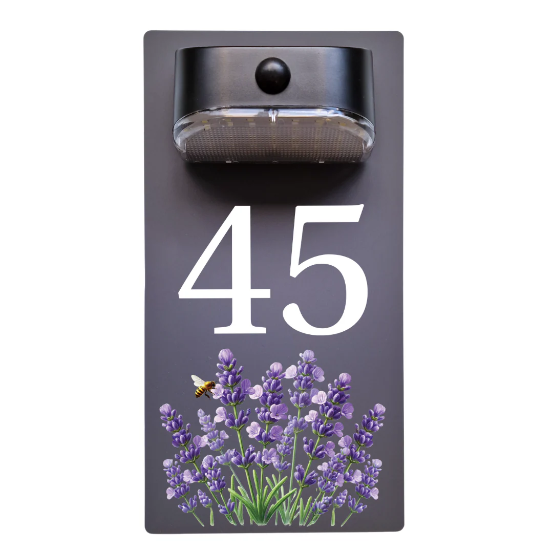 Lavender Motion Sensor Solar House Number Sign - Image 10