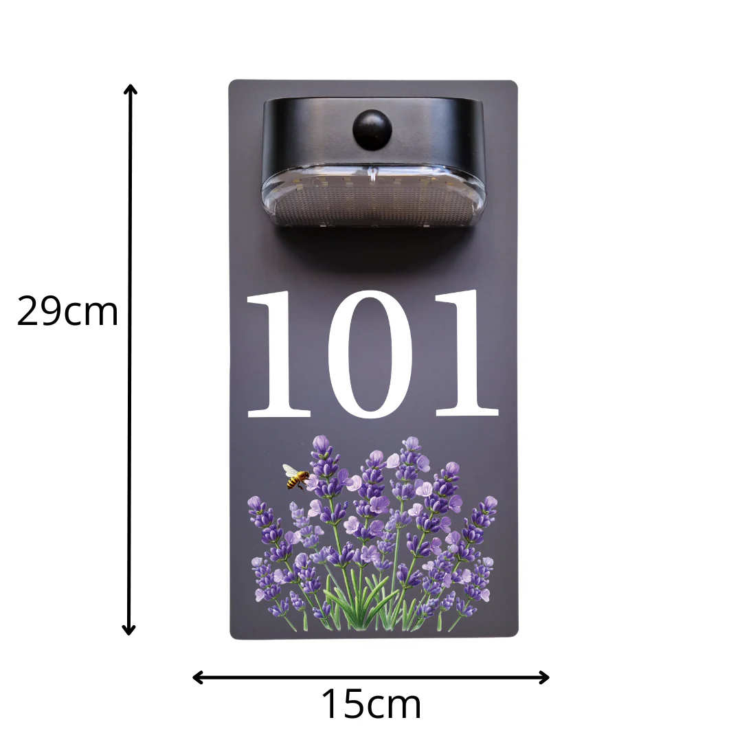 Lavender Motion Sensor Solar House Number Sign - Image 9