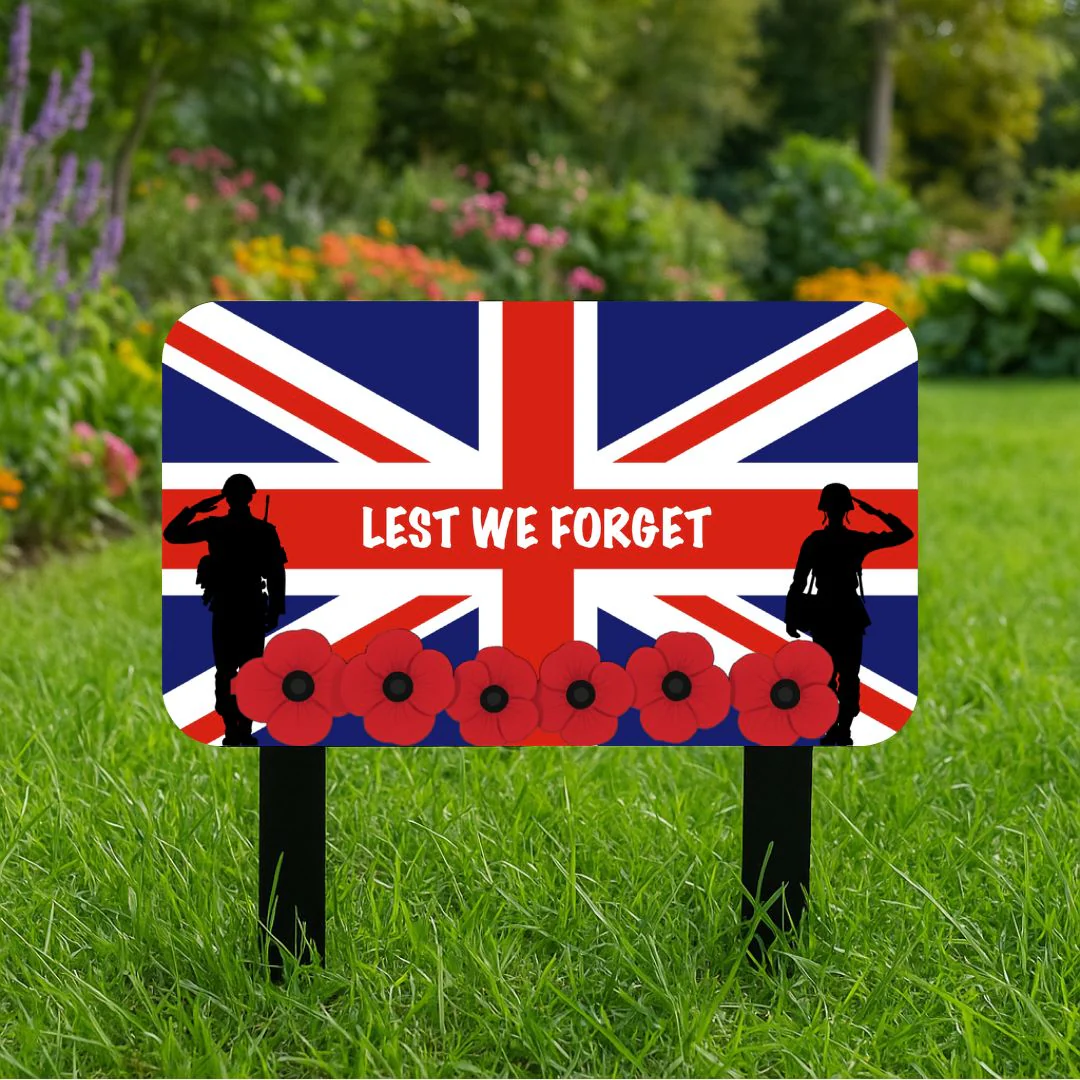 'Lest We Forget' Union Jack Remembrance Large Stake - Image 4