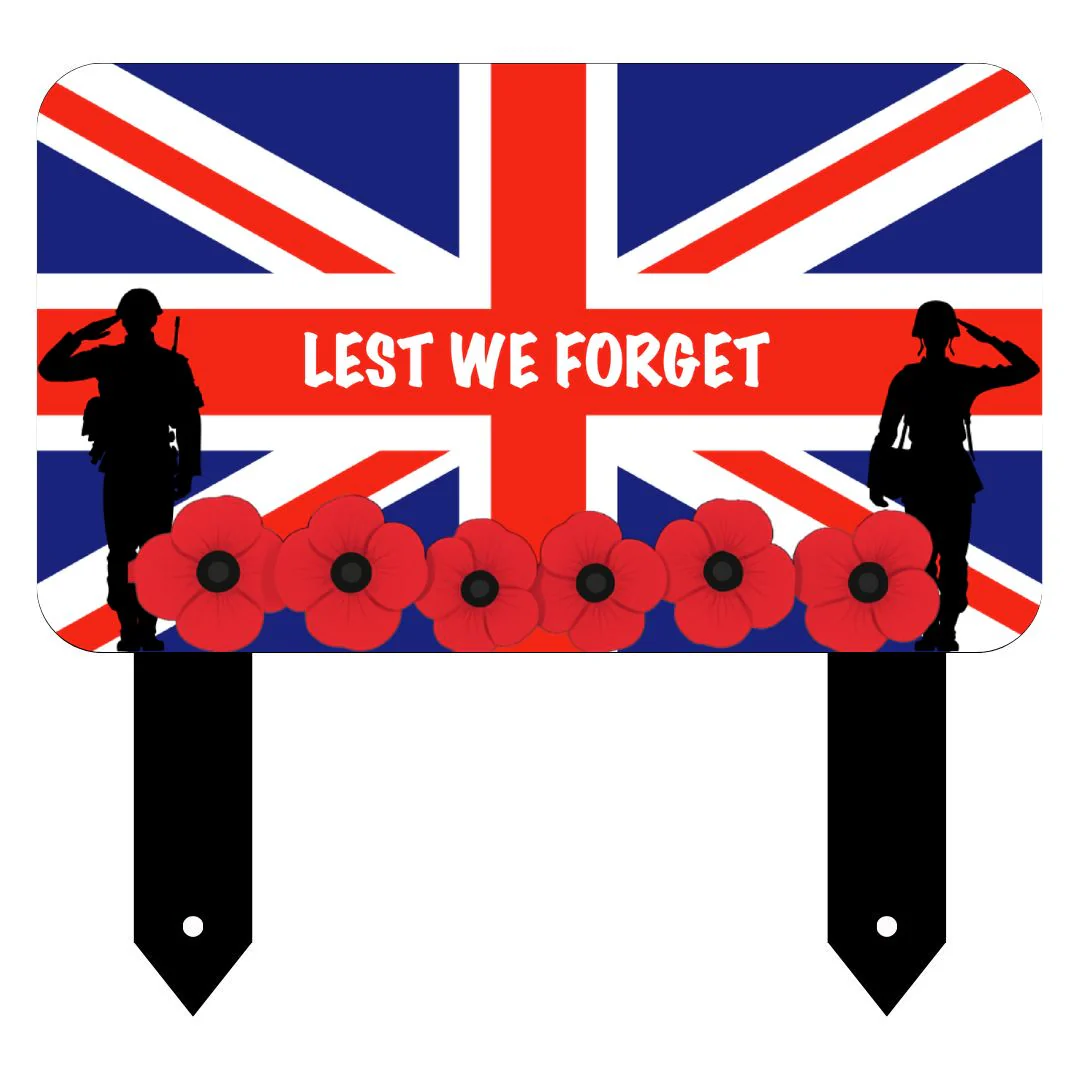 'Lest We Forget' Union Jack Remembrance Large Stake - Image 5
