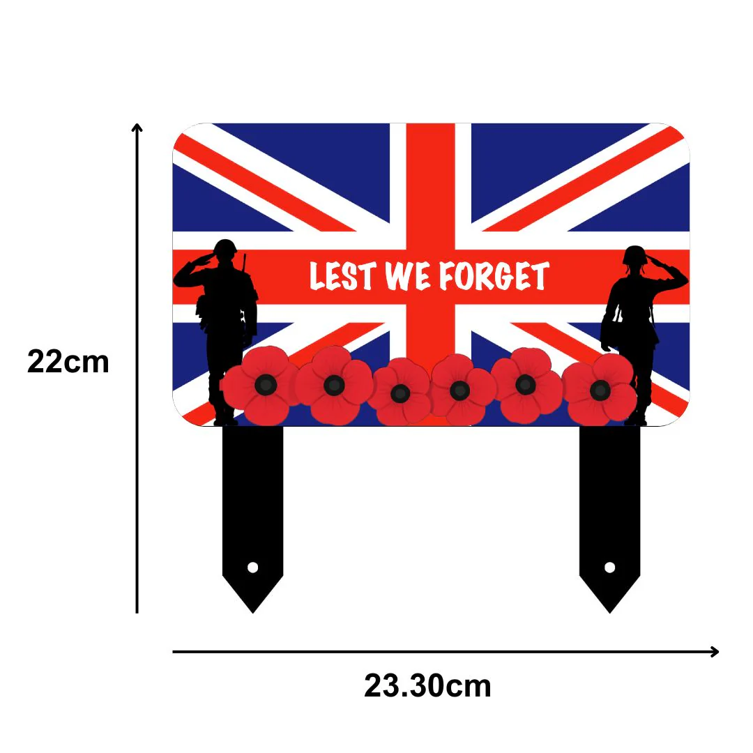 'Lest We Forget' Union Jack Remembrance Large Stake - Image 6