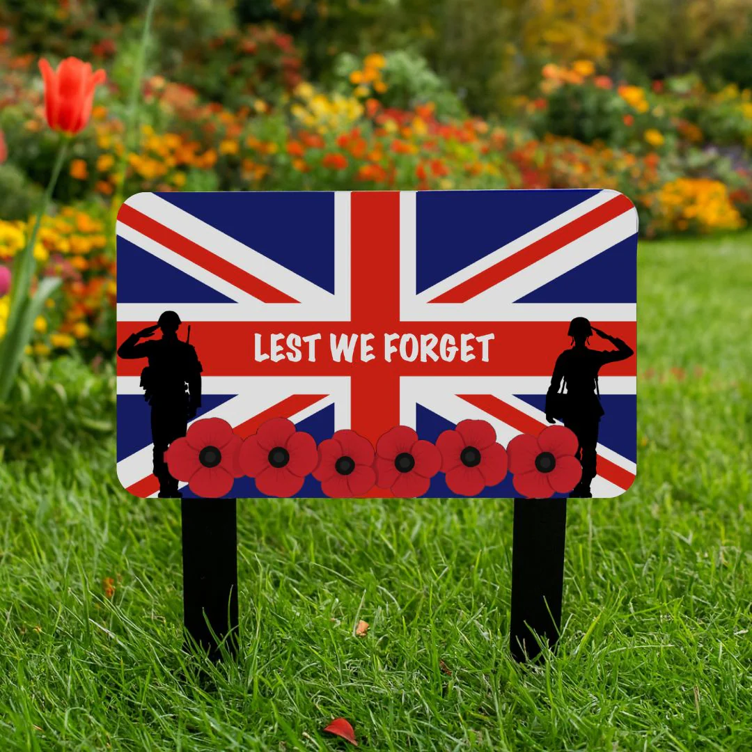 'Lest We Forget' Union Jack Remembrance Large Stake - Image 7
