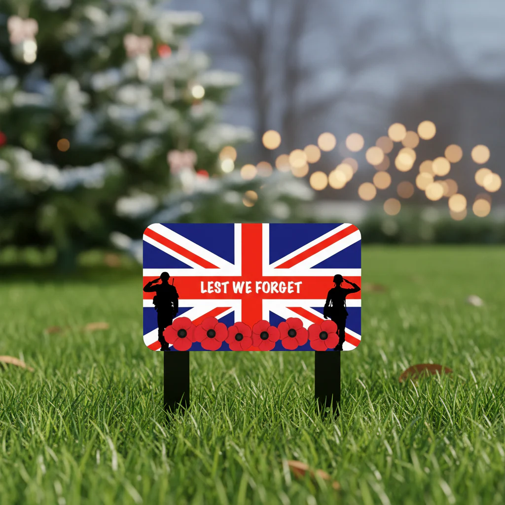 'Lest We Forget' Union Jack Remembrance Large Stake - Image 8