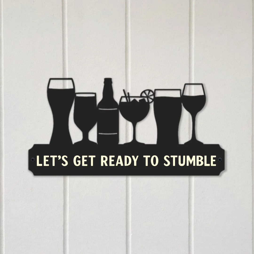 'Let's get ready to stumble' Large Drinks Wall Art - Image 3