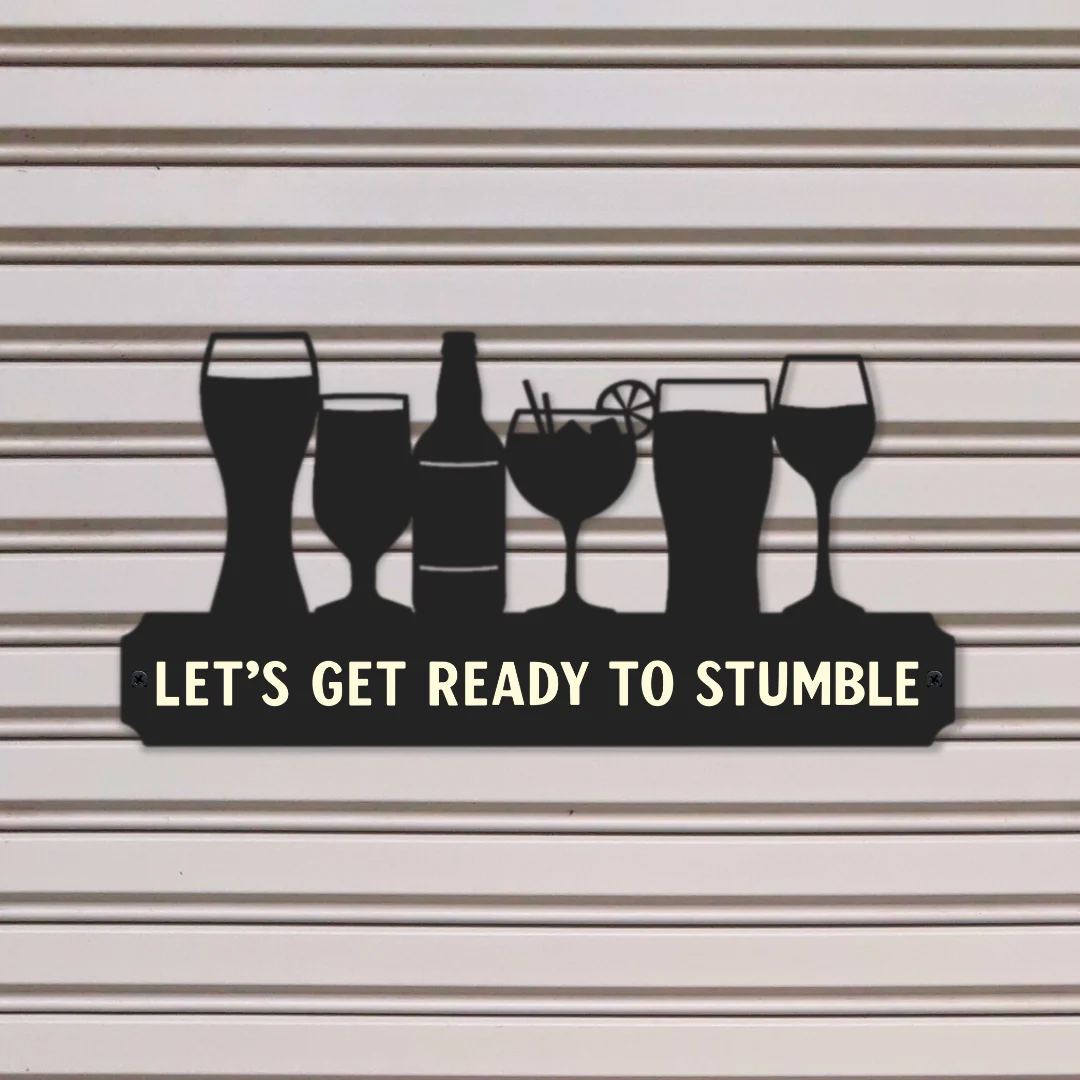 'Let's get ready to stumble' Large Drinks Wall Art - Image 4