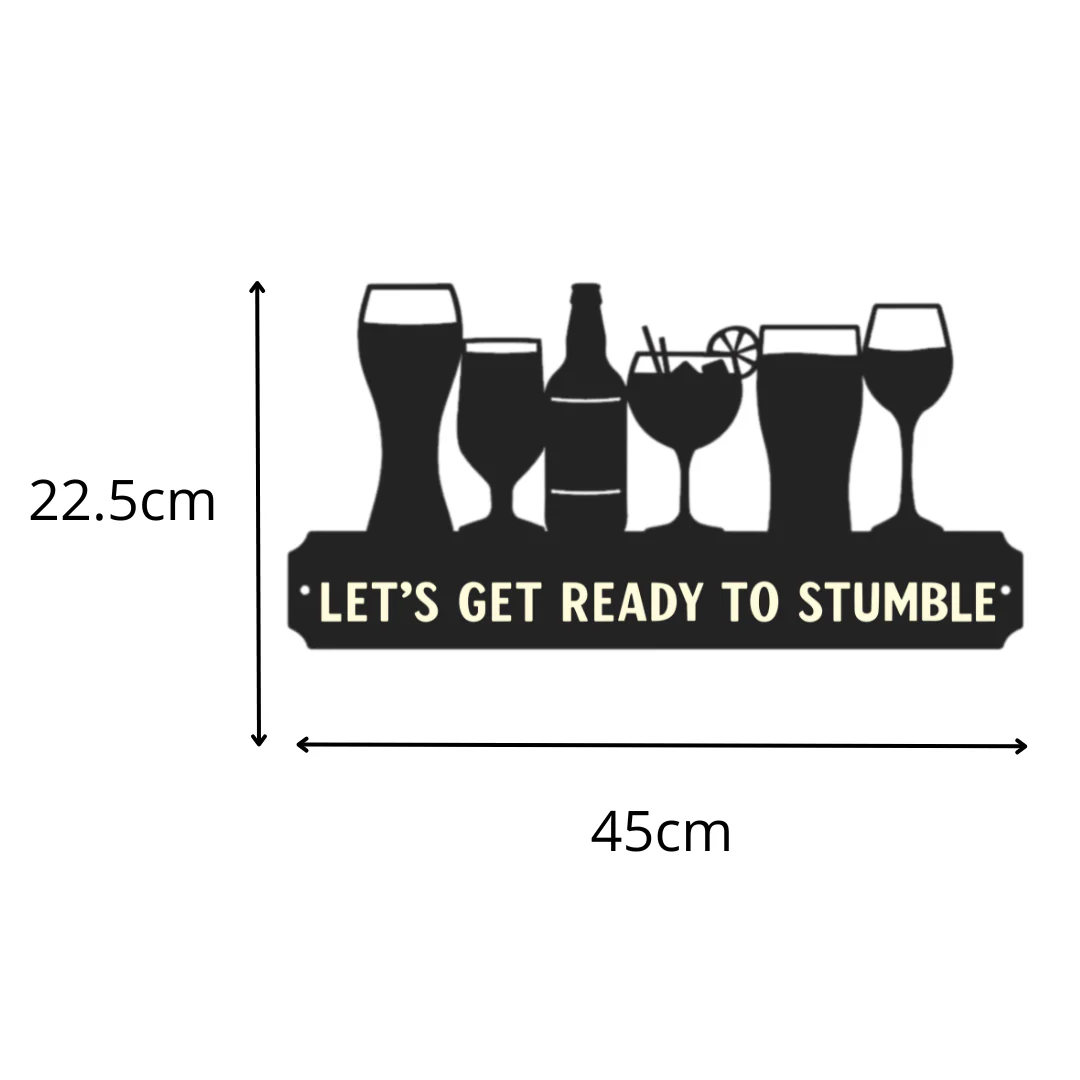 'Let's get ready to stumble' Large Drinks Wall Art - Image 5