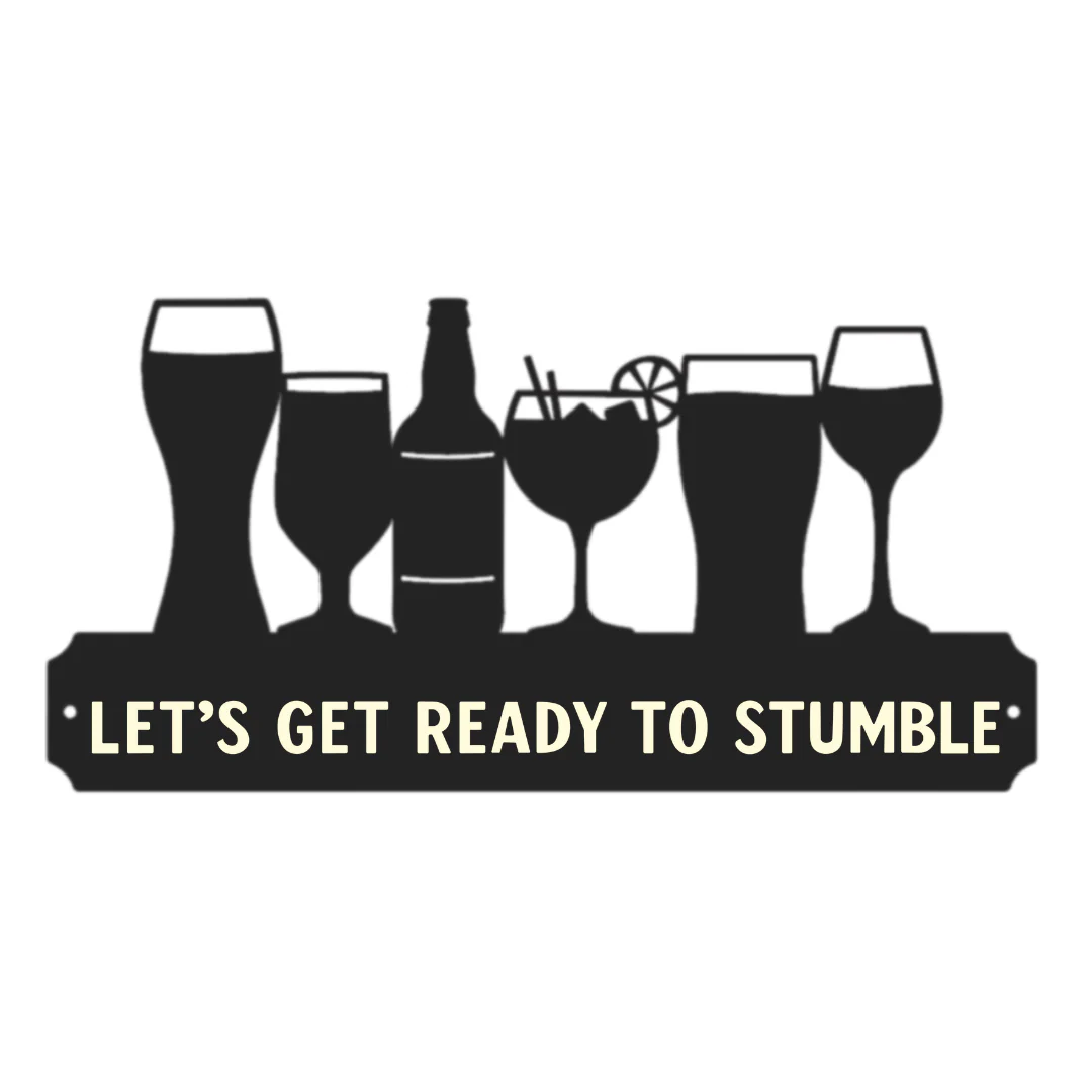 'Let's get ready to stumble' Large Drinks Wall Art - Image 6