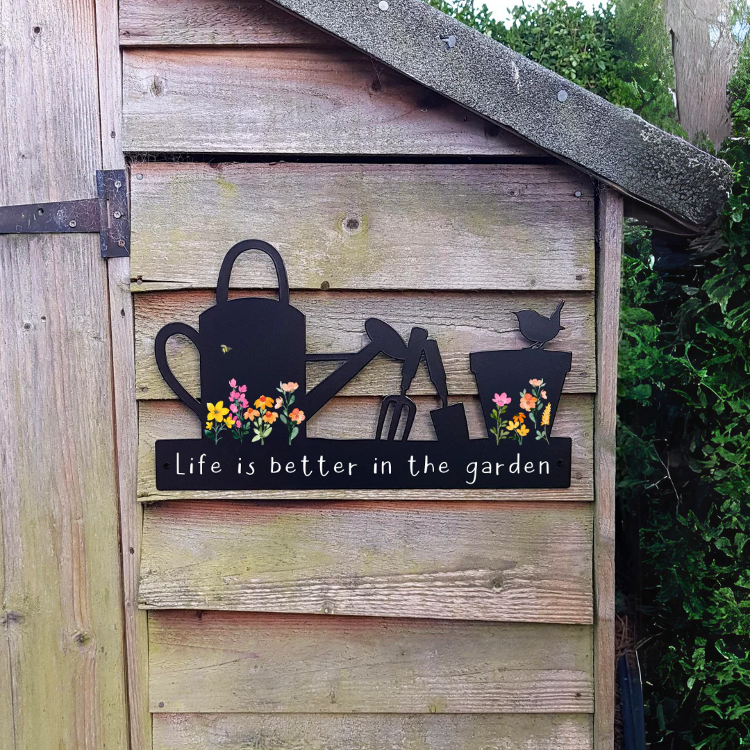 'Life is better in the garden' Large Garden Wall Art - Image 3