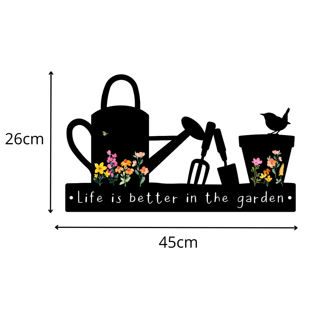 'Life is better in the garden' Large Garden Wall Art - Image 6