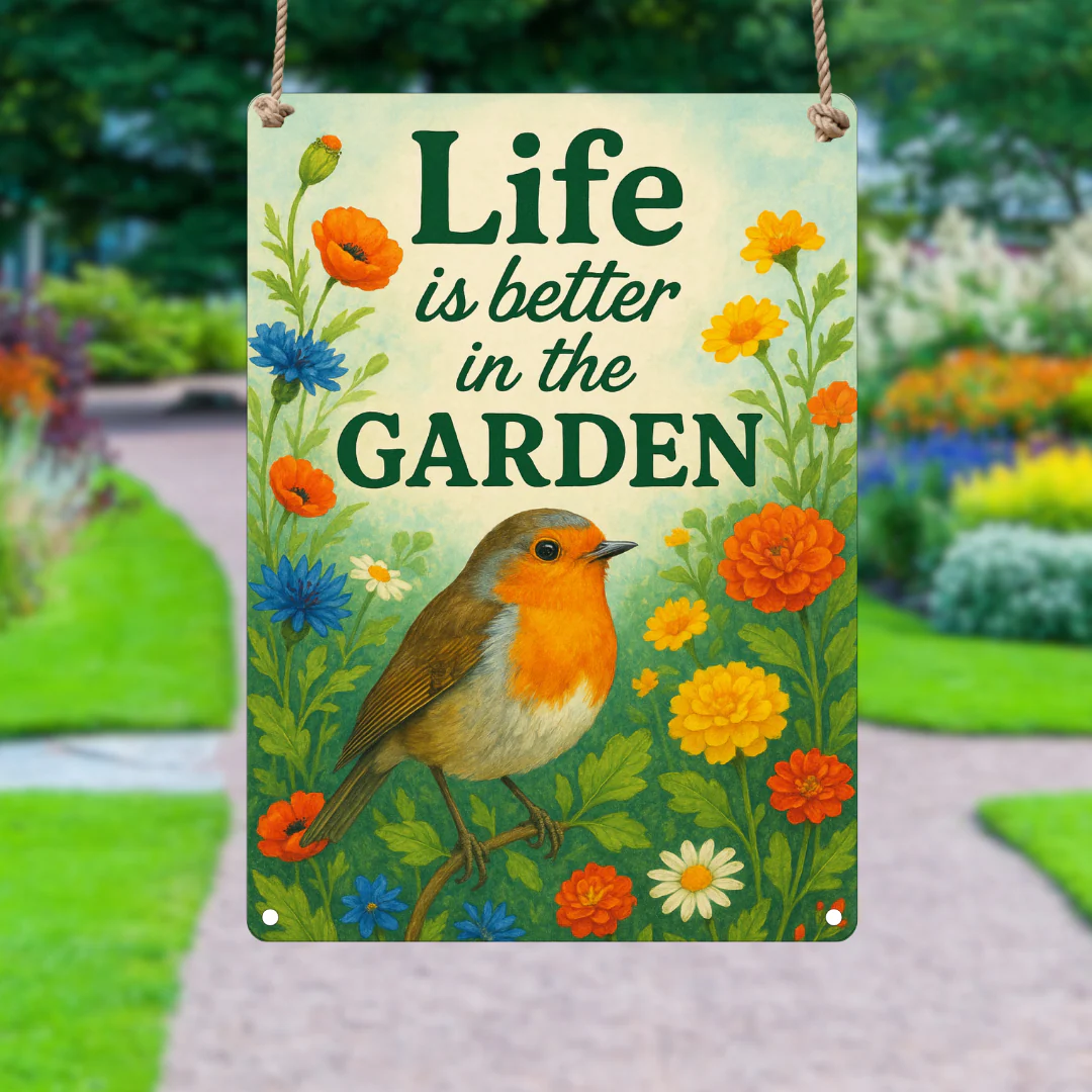 'Life Is Better In The Garden' Metal Sign 25cm - Image 2