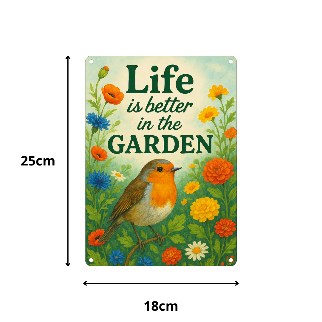 'Life Is Better In The Garden' Metal Sign 25cm - Image 3