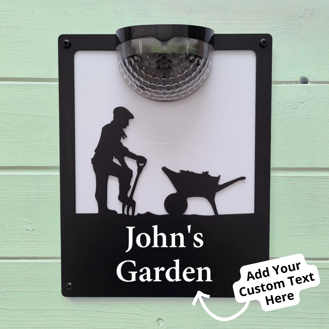 Male Gardener Solar Light Wall Plaque (You Can Personalise Me!) - Image 13