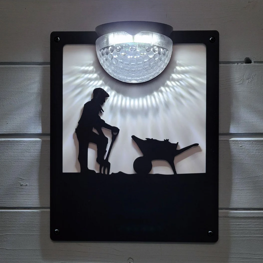 Male Gardener Solar Light Wall Plaque (You Can Personalise Me!) - Image 3
