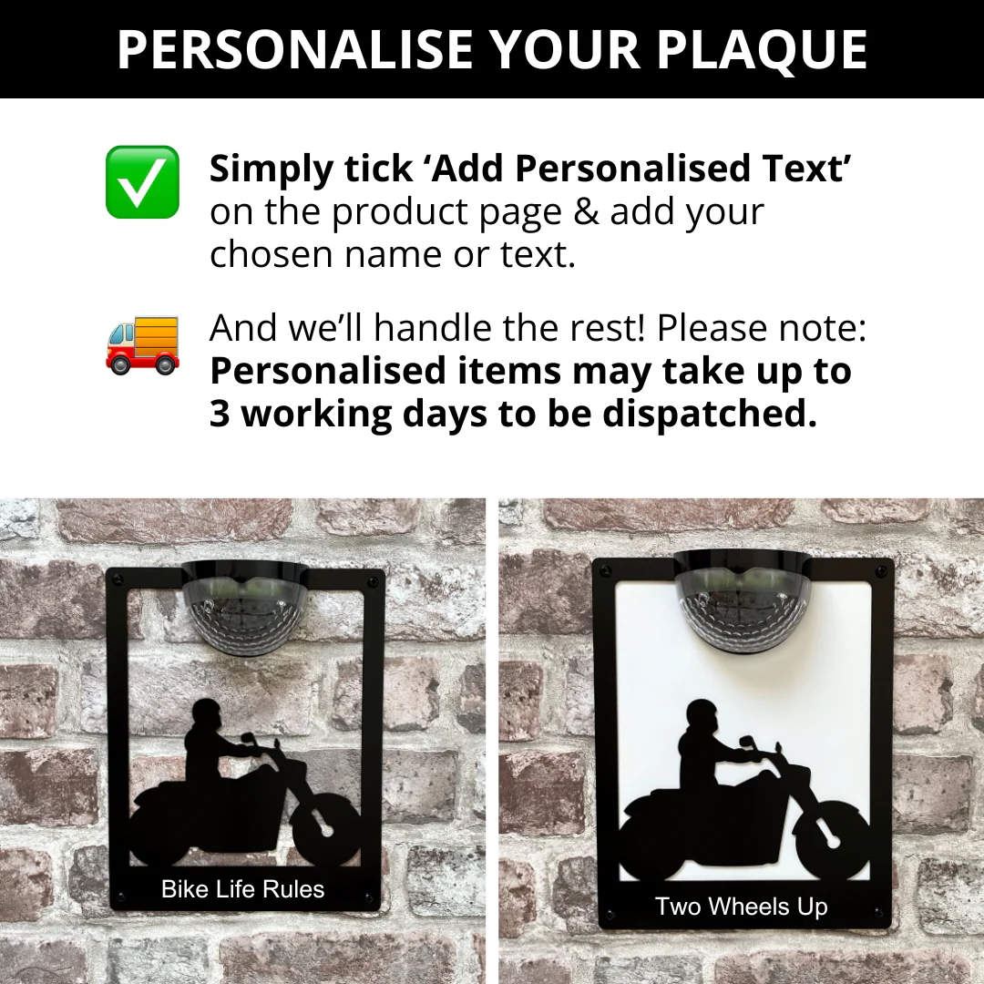 Motorbike Solar Light Wall Plaque - Image 5