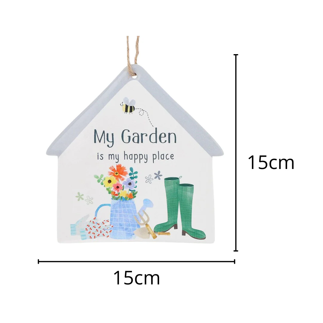'My Garden is my happy place' Happy Garden Hanging Plaque - Image 2