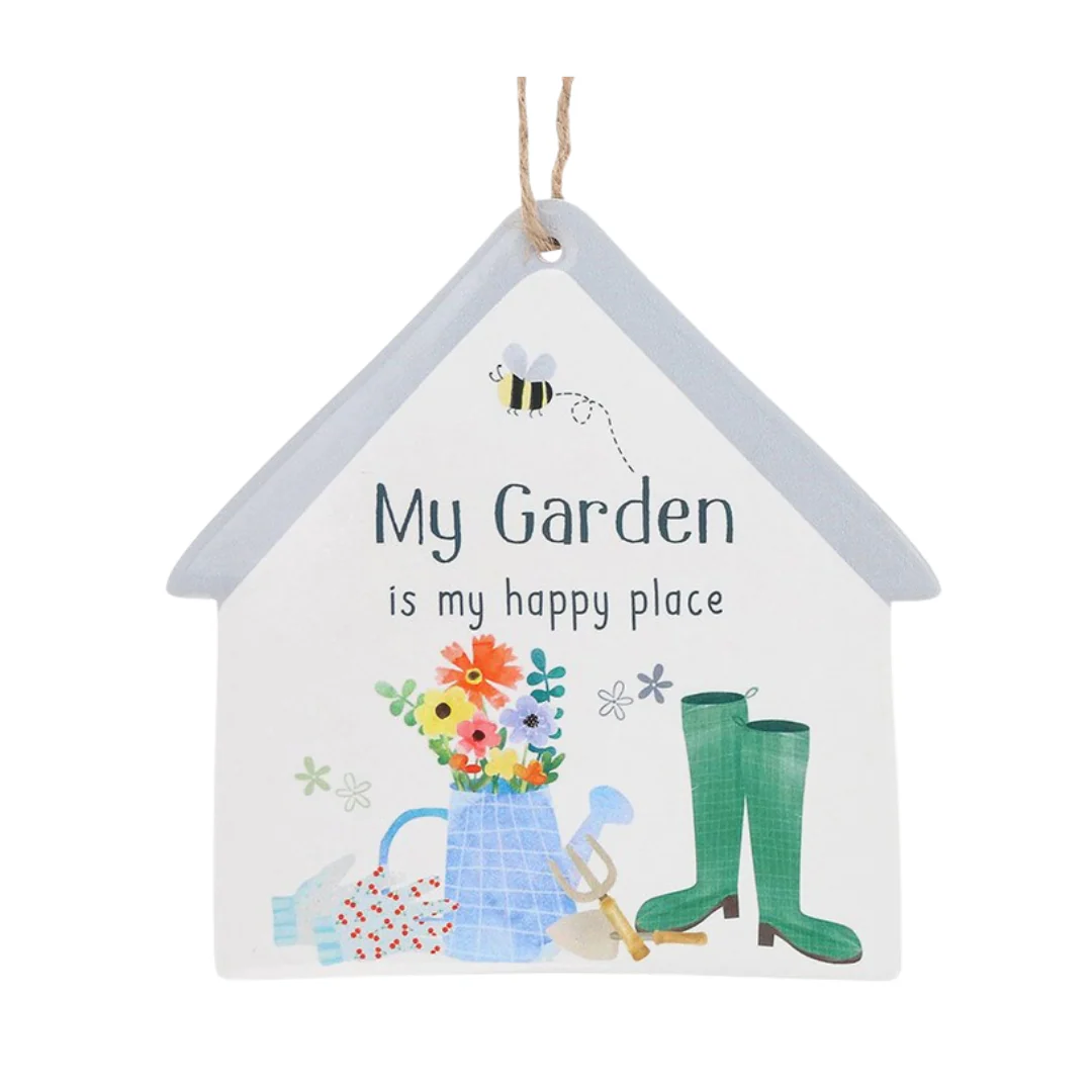 'My Garden is my happy place' Happy Garden Hanging Plaque - Image 3