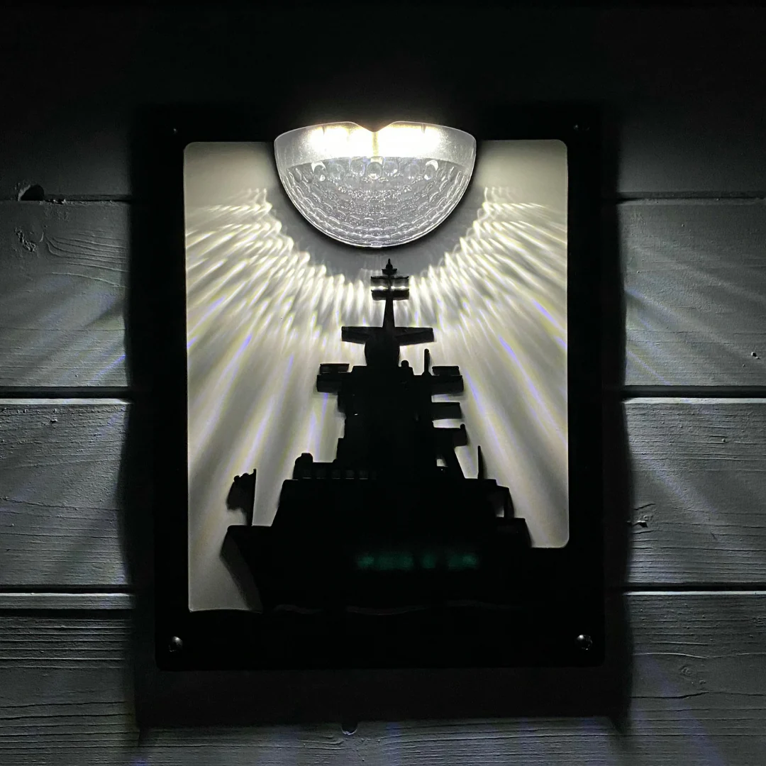 Navy Ship Solar Light Wall Plaque - Image 2