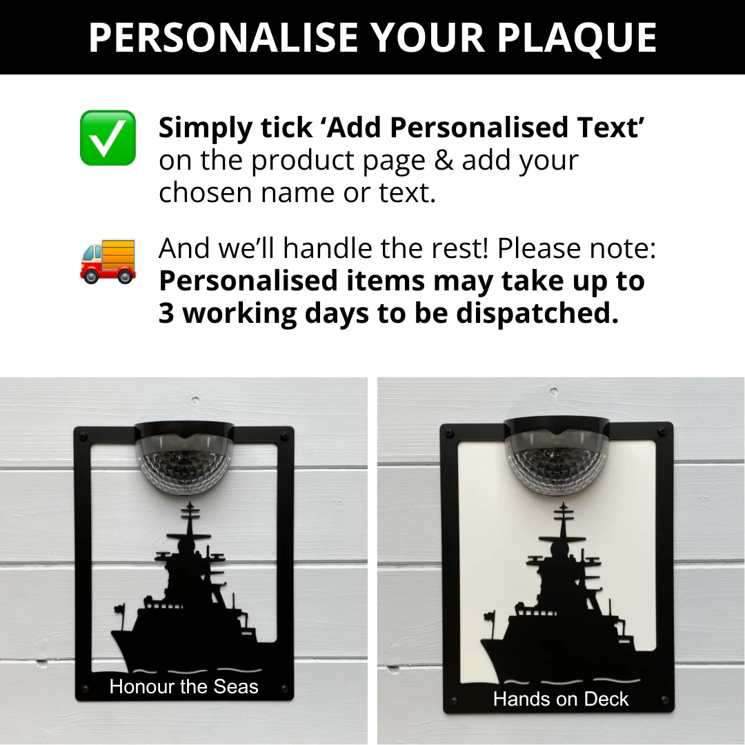 Navy Ship Solar Light Wall Plaque - Image 5