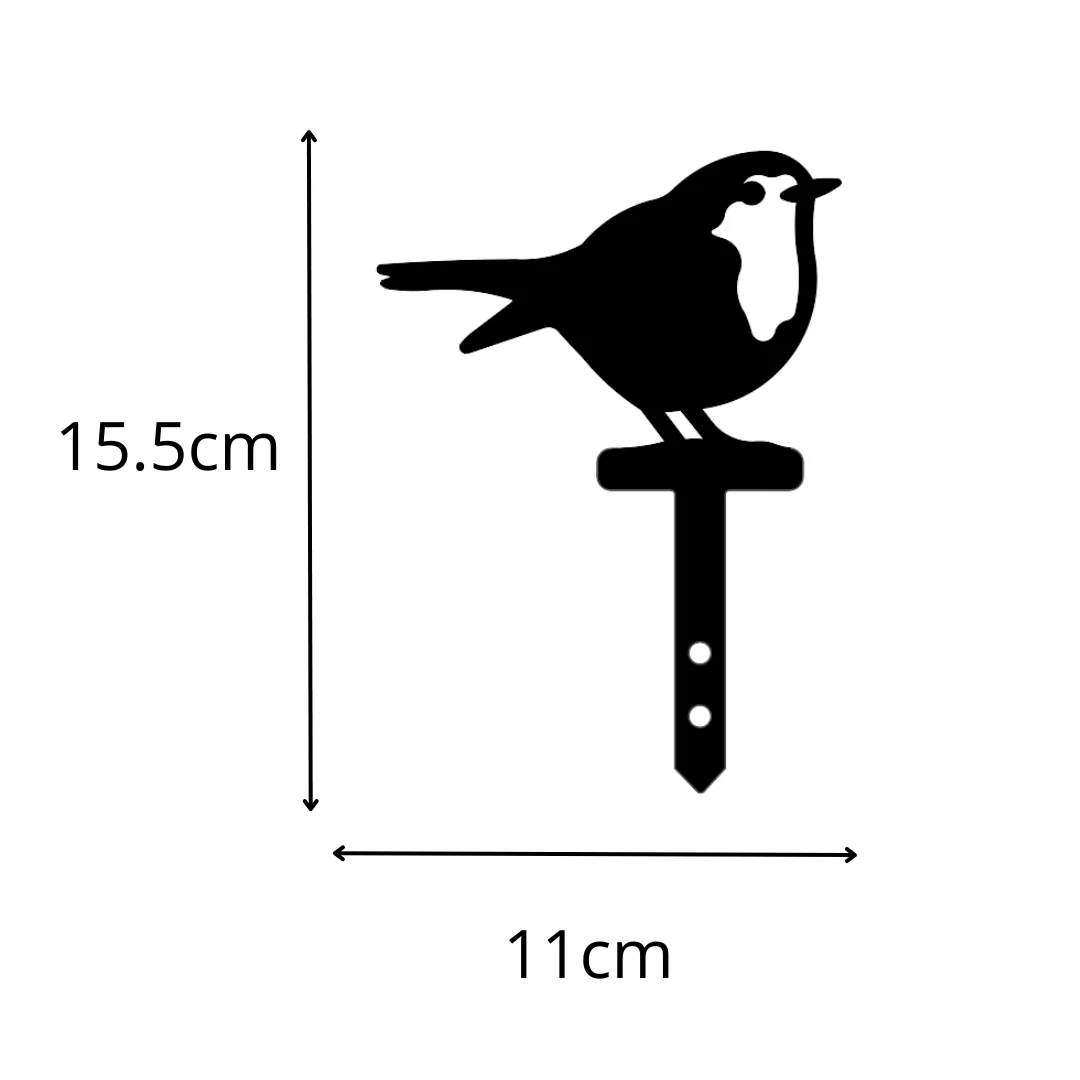 Set of 2 Metal Robin Plant Pot Stakes - Image 8