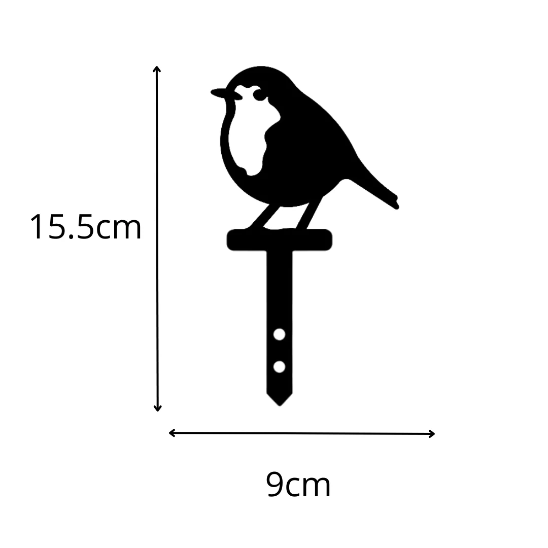 Set of 2 Metal Robin Plant Pot Stakes - Image 9