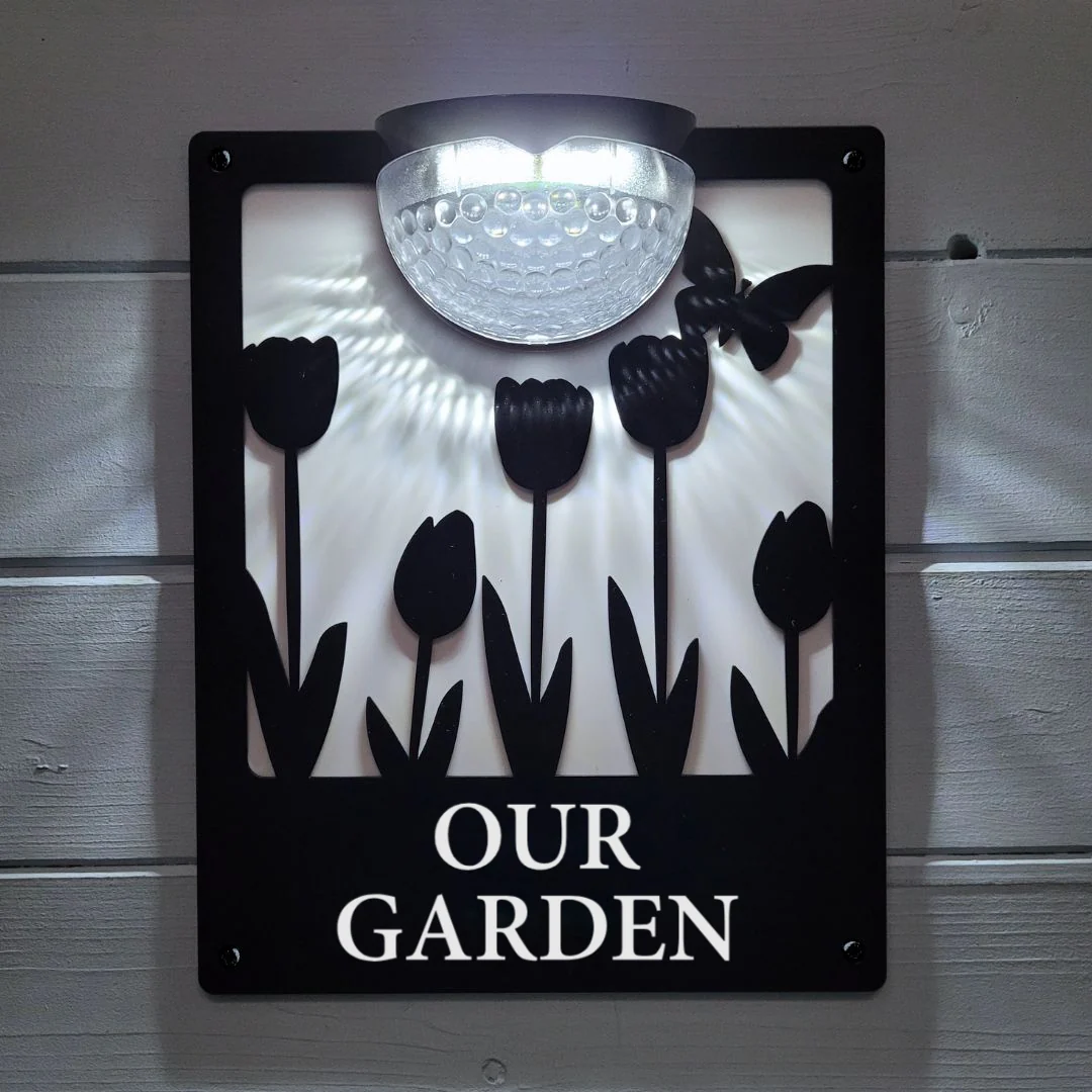 Our Garden Sign with Solar Powered Light