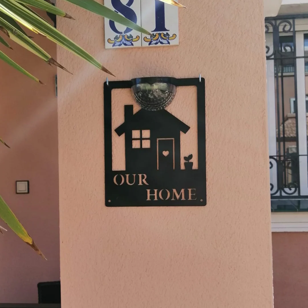 Our Home Sign with Solar Powered Light - Image 3