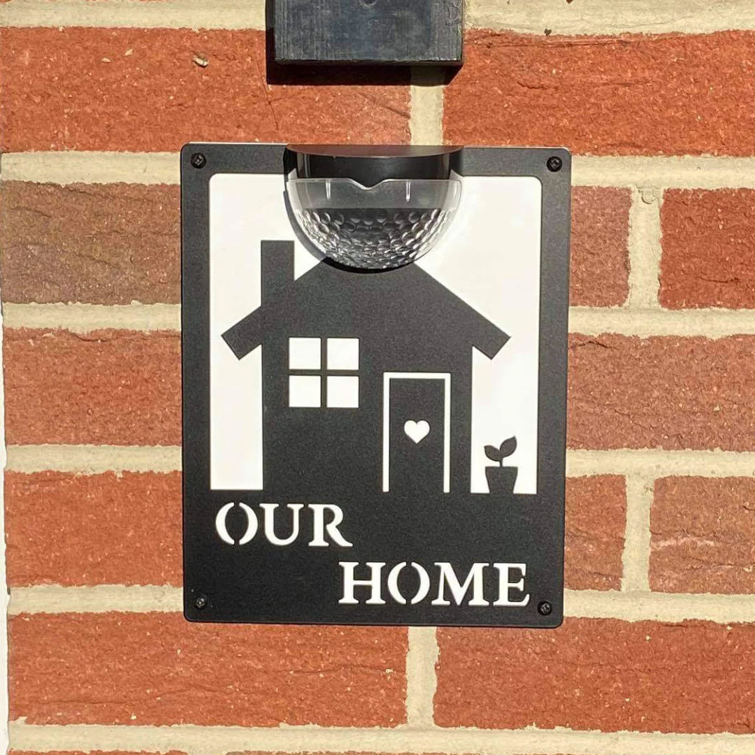 Our Home Sign with Solar Powered Light - Image 4