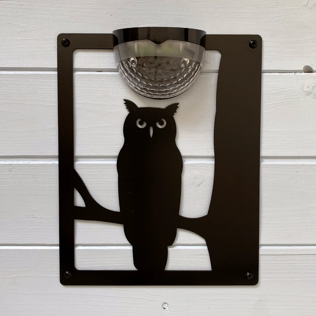 Owl Solar Light Wall Plaque - Image 3