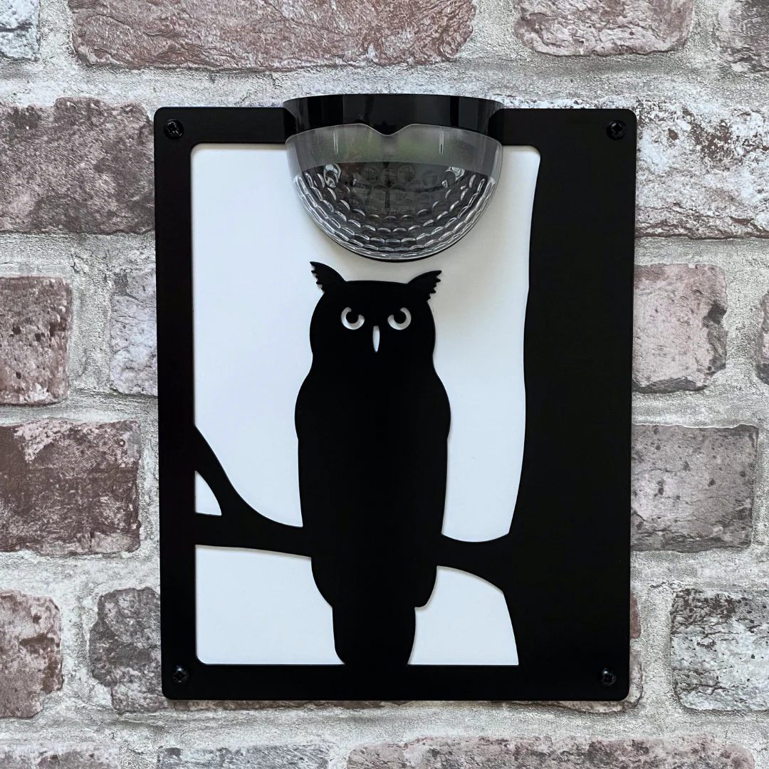Owl Solar Light Wall Plaque - Image 4
