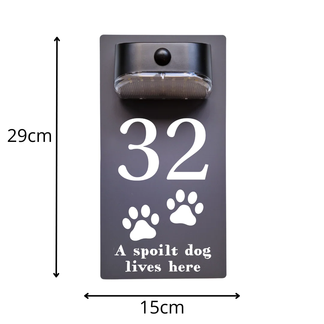 Paw Print Motion Sensor Solar House Number Sign - Image 8