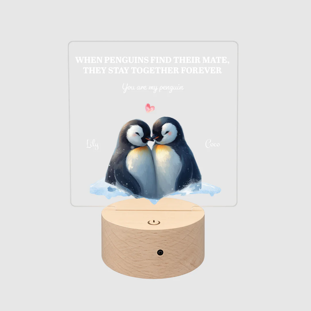 Penguin Couple LED Night Light (You Can Personalise Me!) - Image 13