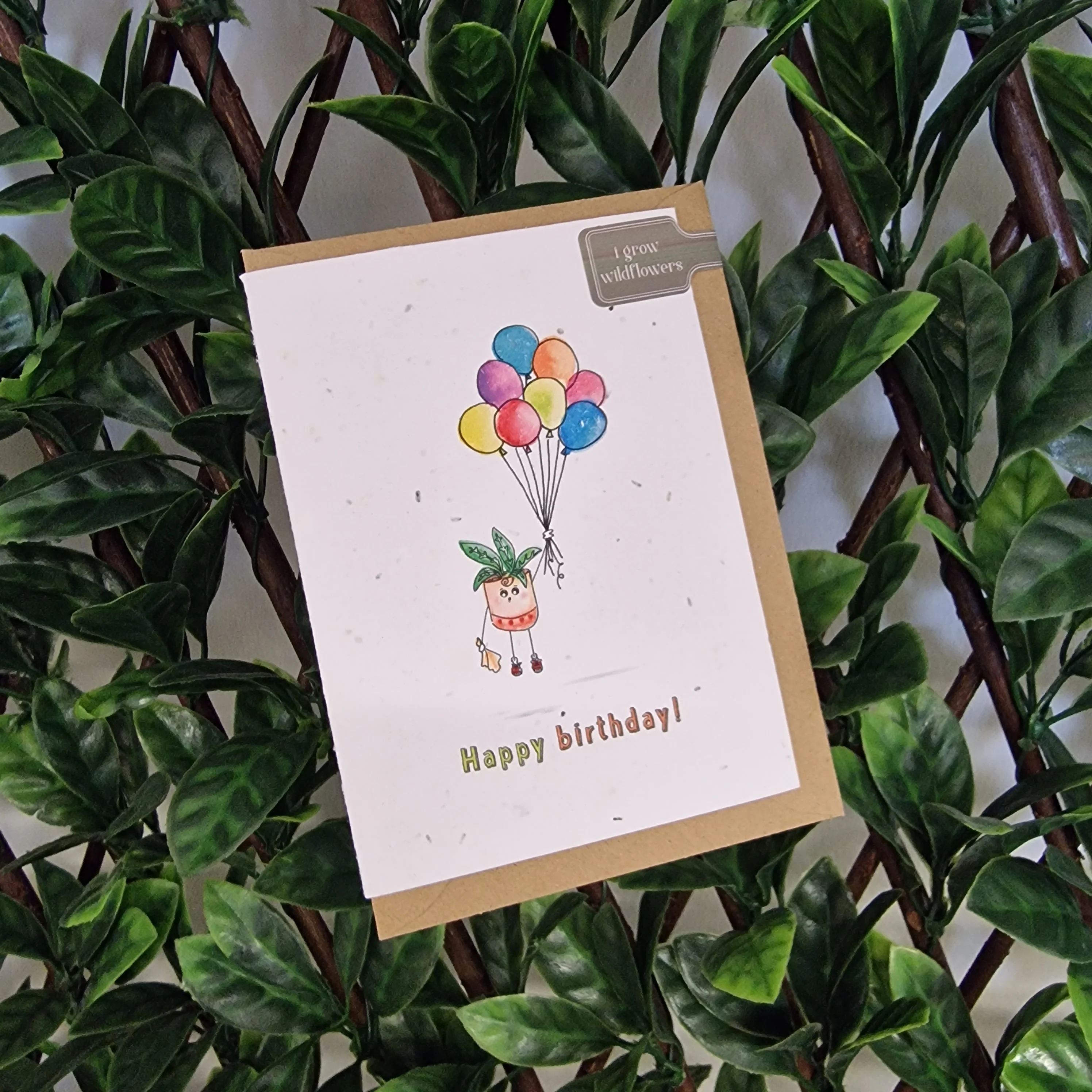 Plantable Happy Birthday Character Balloon Seeded Card - Image 2