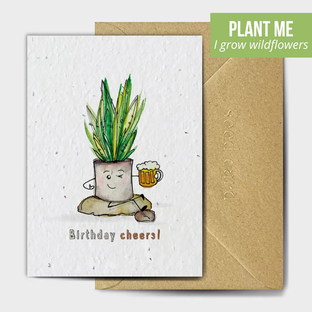 Plantable Happy Birthday Cheers Seeded Card
