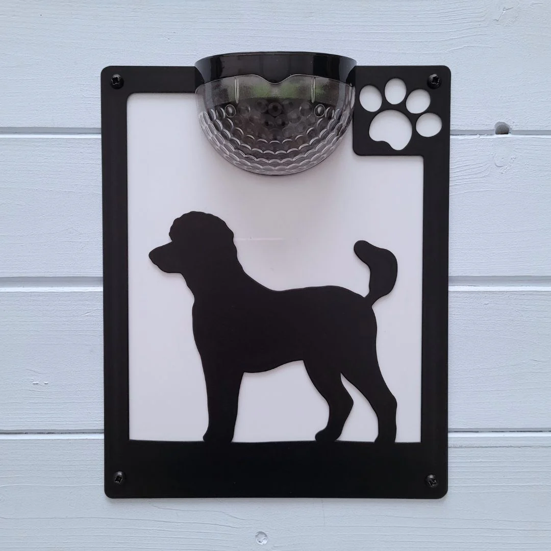 Poodle Dog Solar Light Wall Plaque - Image 4