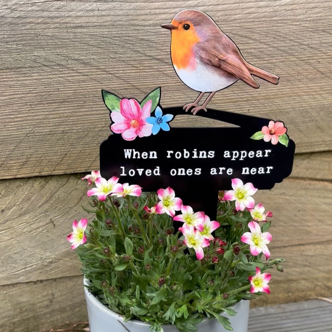 Robins Appear Flowers Pot Stake - Image 3