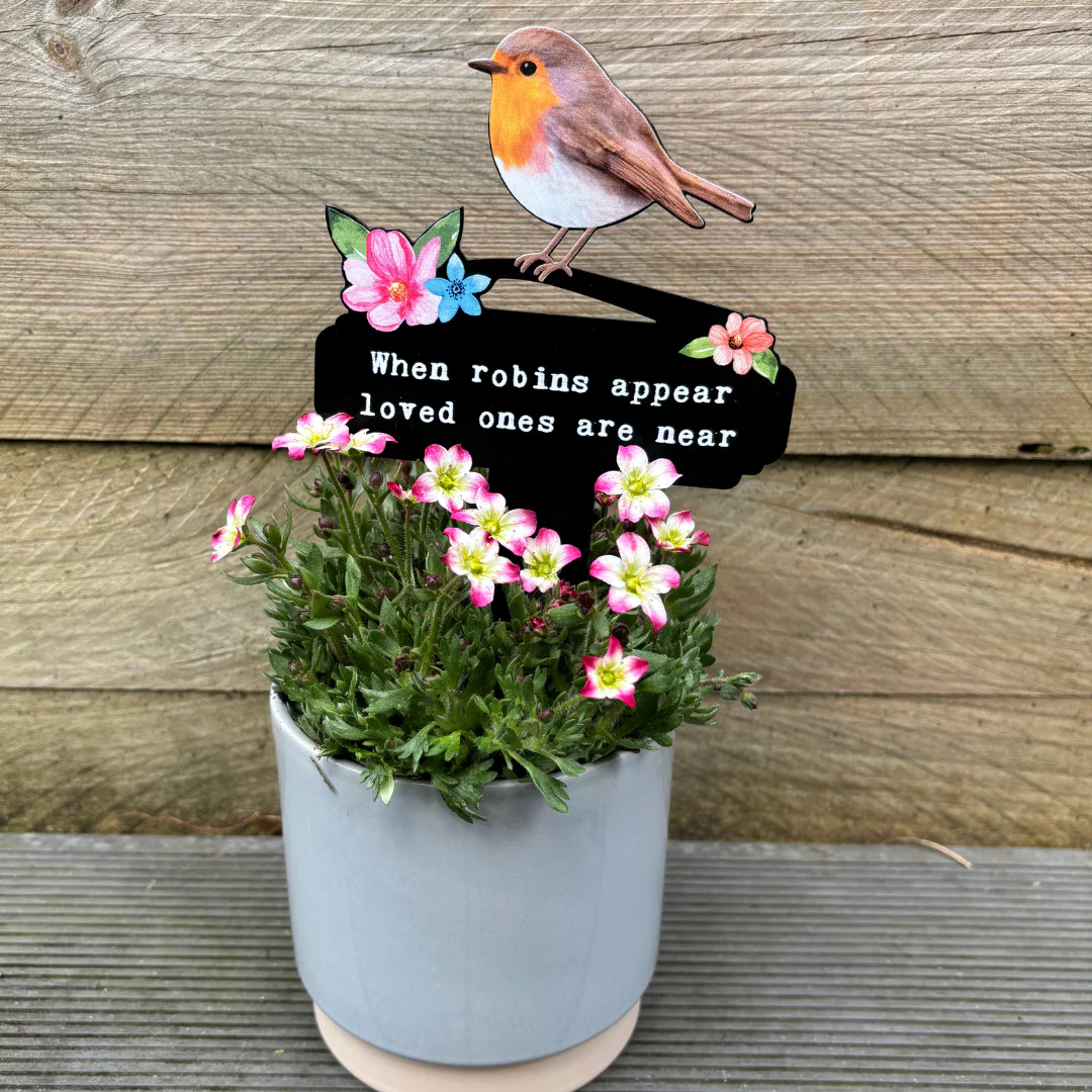 Robins Appear Flowers Pot Stake - Image 5