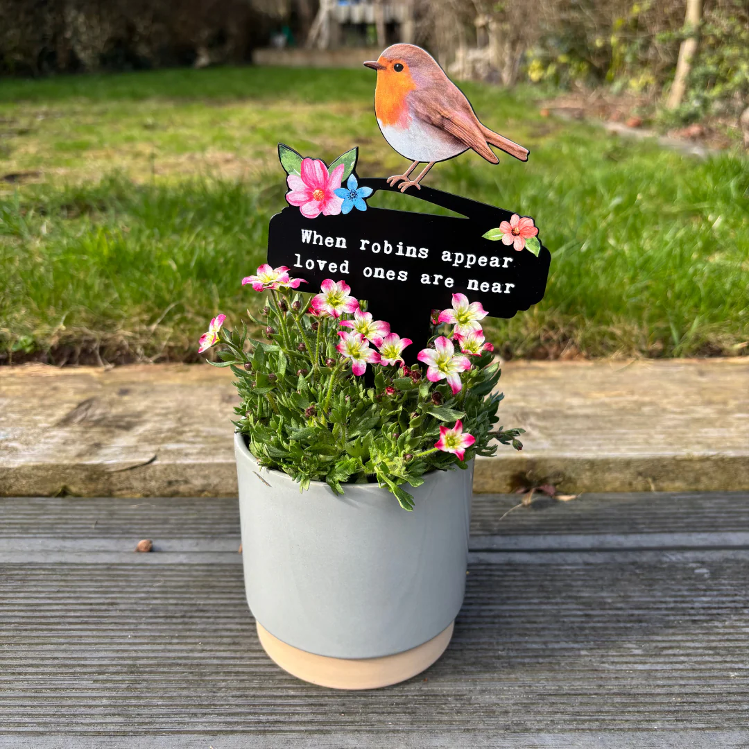 Robins Appear Flowers Pot Stake - Image 6