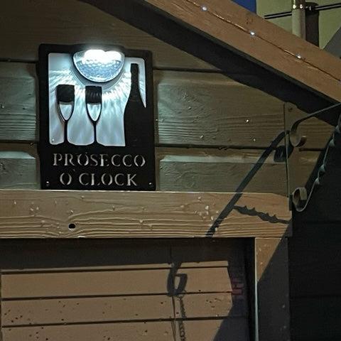 Prosecco O'Clock Sign with Solar Powered Light - Image 8
