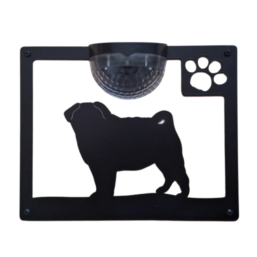 Pug Dog Solar Light Wall Plaque - Image 10